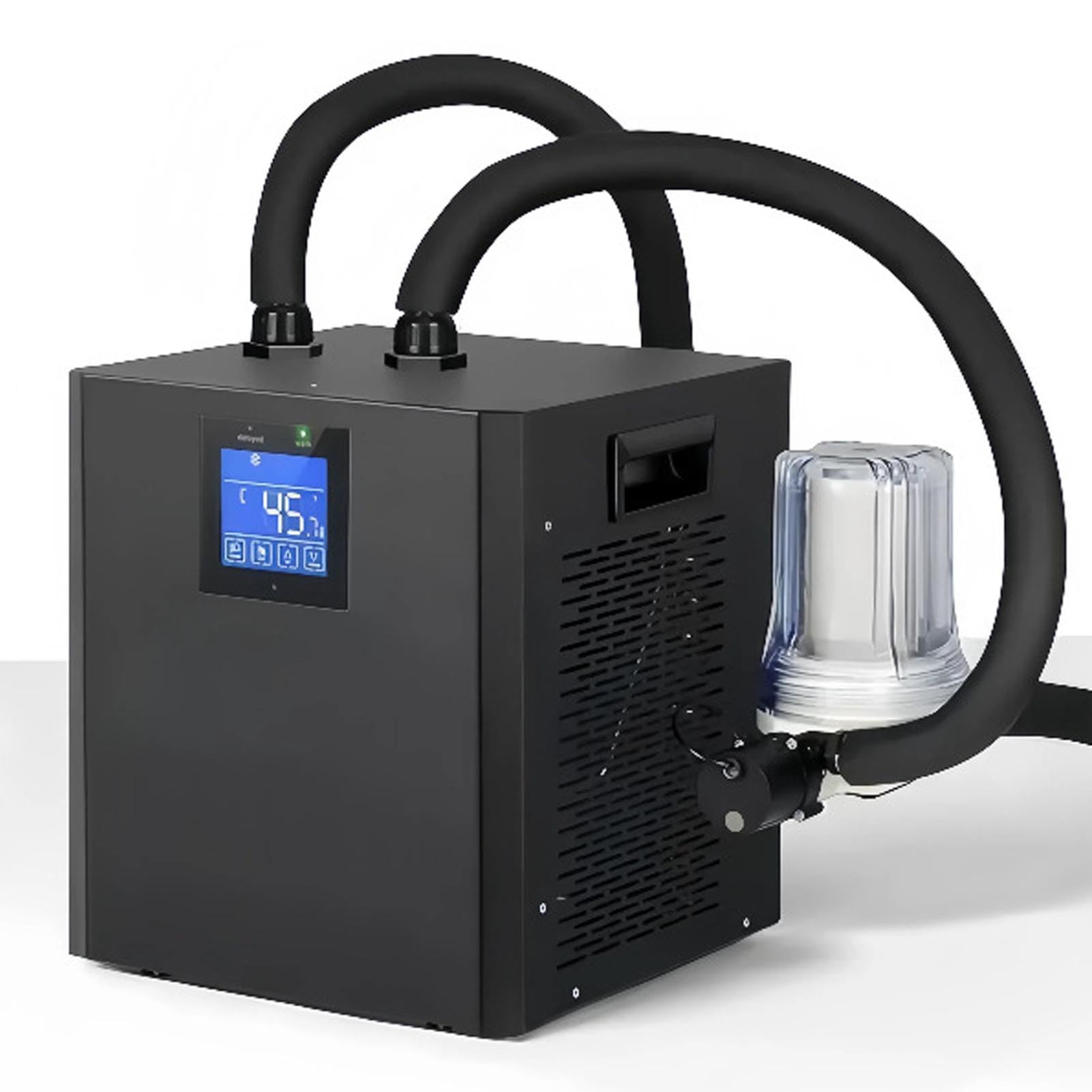 1/3 PS Water Chiller Kit für Eisbad, 32-122 ℉ 3 Modi Low Rauschen LCD-Touchscreen-Fernbedienung, Eisbad-Kälte mit Timer, für Zuhause, Hotels oder Freien Im Freien (EU -Stecker
