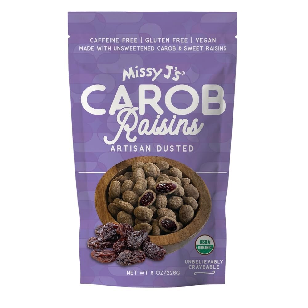 Missy J's Organic Carob Covered Raisins 8 Oz. Vegan Gluten