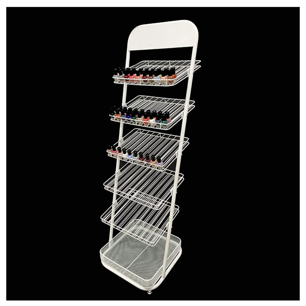 Scaffale da Terra per Smalti - Espositore Organizzatore per Smalti A 8 Livelli - Forniture per Onicotecniche - Cosmetici al Dettaglio (Colore : White, Taglia : 41.5x42.5x132cm)