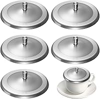 Vista 1 de DOITOOL 5 fundas para tazas de acero inoxidable para bebidas, tapa universal para tazas, tapas de café de acero inoxidable para tazas de 3.7 pulgadas