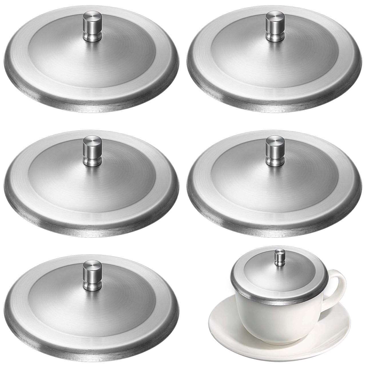 Couvercle de tasse universel DOITOOL couvercle en acier inoxydable pour verre à vin et mug
