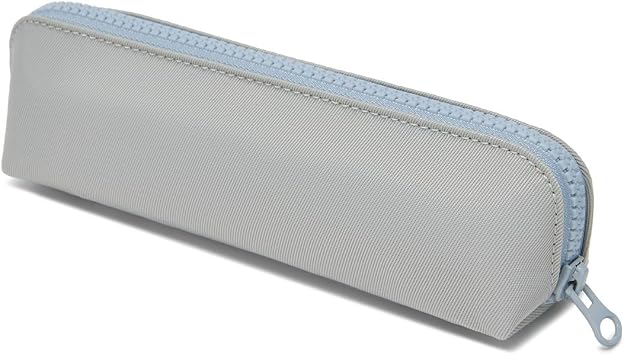 Pencil Case Small Pencil Pouch Slim Light Gray, Oxford