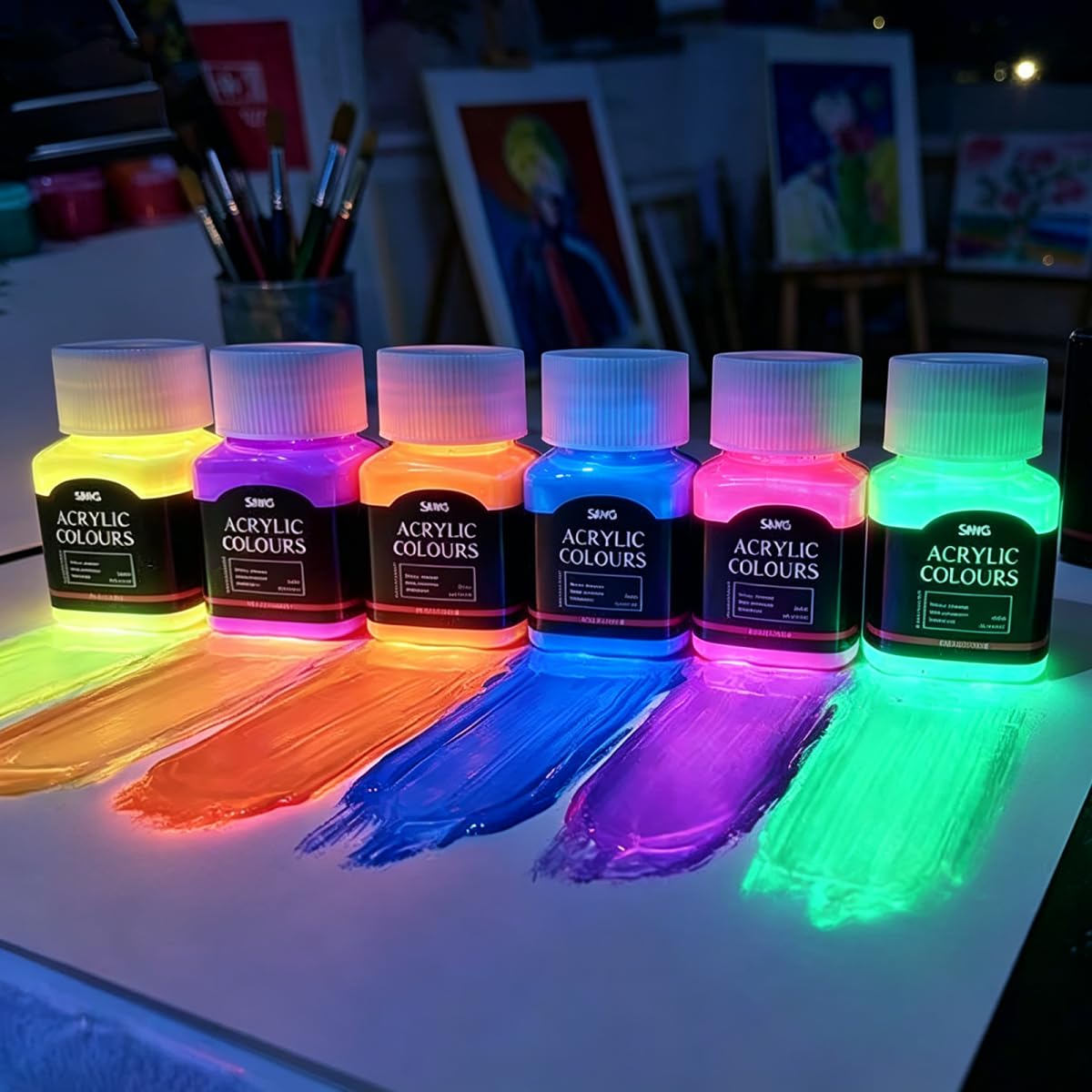 Lumineszenz Malen Nach Zahlen Erwachsene LKW Malen Nach Zahlen Kinder, DIY Set Erwachsene mit Pinselset Lumineszenz Acrylfarben Set Leinwand zum Bemalen 135 x 100cm Deko Wohnzimmer Landschaft GYYH7461
