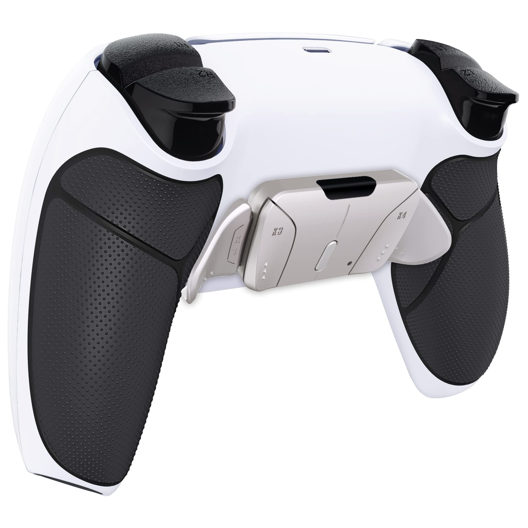 eXtremeRate Real Metal Buttons (RMB) Programable RISE4 V3 Remap Kit para ps5 Mando BDM-030/040/050 Actualización Board & Carcasa Trasera & 4 Palancas Botones Traseros para ps5 Control(Negro Plata)