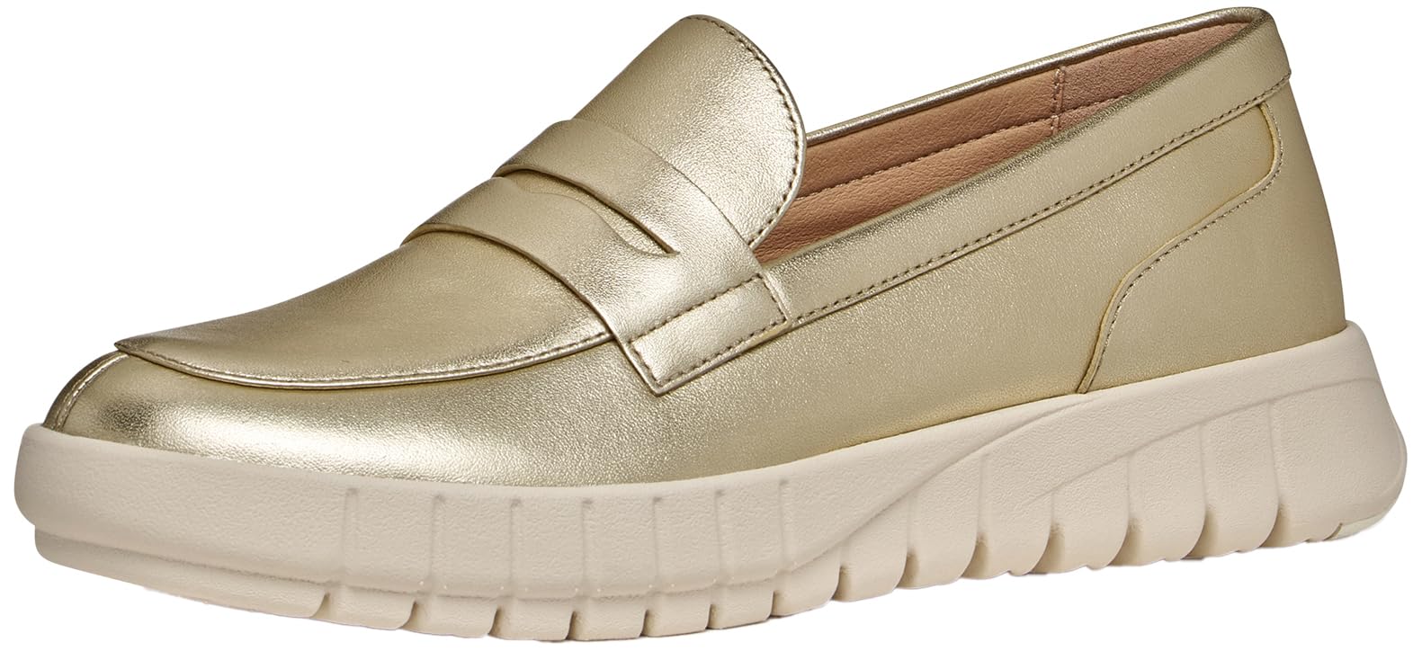 Geox Women's D FLEXTRIDE B Moccasin, LT Gold, 37.5 EU