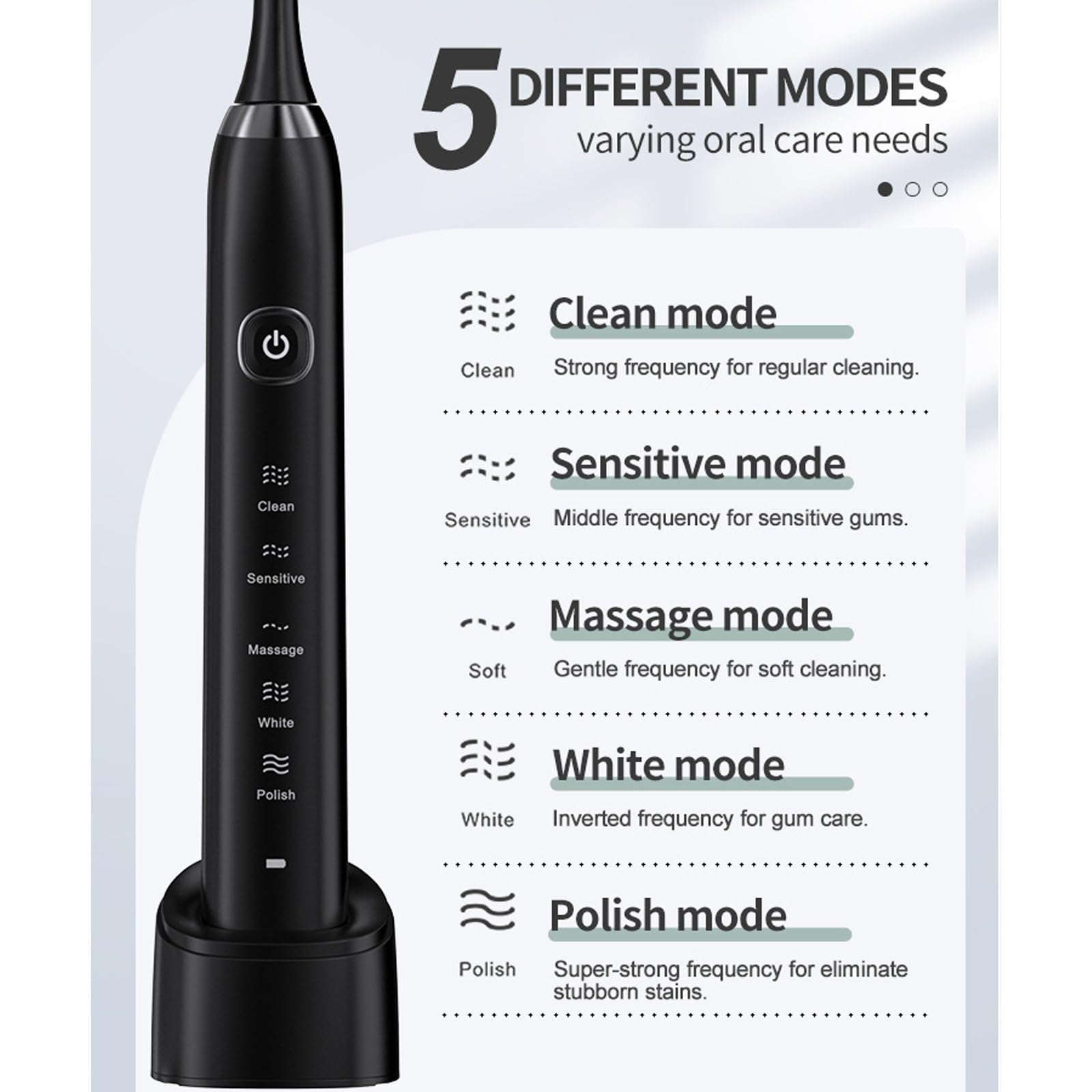 Cepillo De Dientes Eléctrico Osmo Maxclean 2.0 for Adultos Con 8 Cabezales, 5 Modos Limpieza, 42 000 Ciclos/Min, Resistencia Al Agua Ipx7, Temporizador 2 Minutos Y Recordatorio 30 Segundos(BLUE)