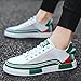 Men's Striped Color Block Skateboard Shoes Lace Up Breathable Outdoor Walking Sneakers Wandering Street Jogging All Seasons (White Green,12)