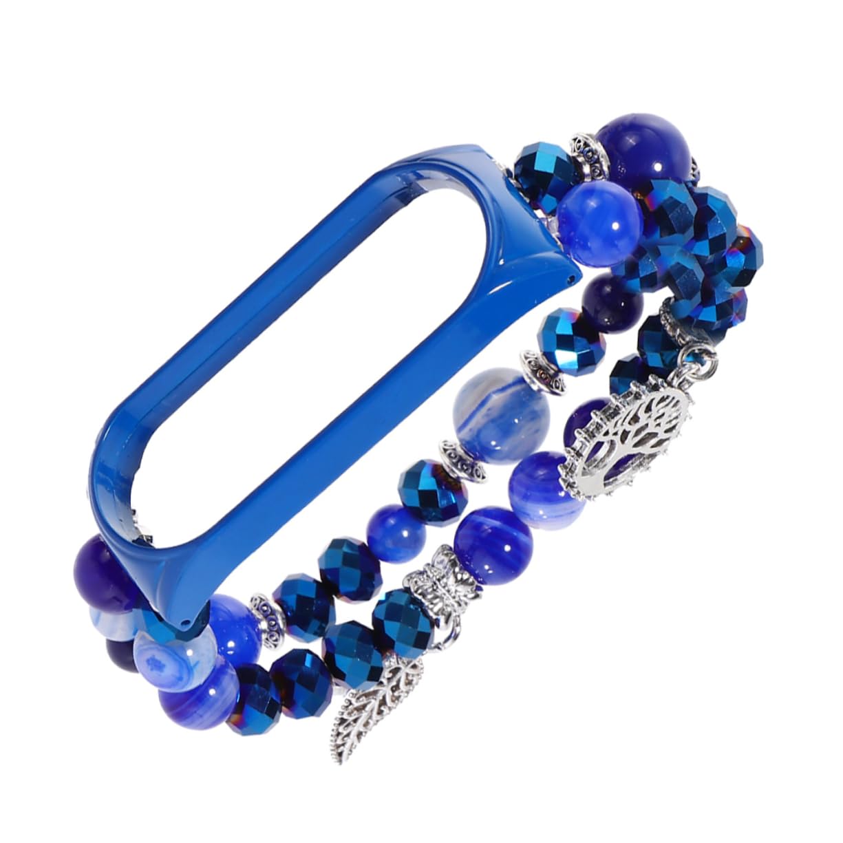 Pulsera de reloj brillante Uonlytech para eventos sociales y diario con ágata azul cristal 8