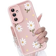 for Samsung Galaxy A55 5G Case, Creative Flower Pattern Design Girls Women Liquid Silicone Cover, Thicker Frame Shockproof and Scratch-Resistant Soft Case for Samsung A55 - Pink