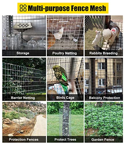 Yesyzx Zaun Metallhaustierzäune Rollen, Sicherheits-Tierbarriere/Katzen-Hunde-Schutznetz, für Kleinen Garten/Hühnerstall… – Bild 8