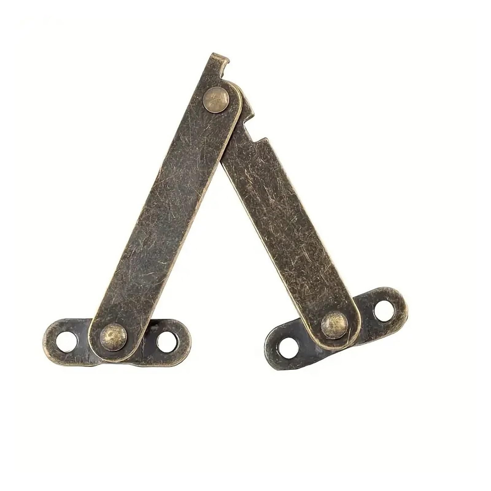 Charnières durables en bronze antique avec mécanisme de soutien articulé pour coffre, 6x