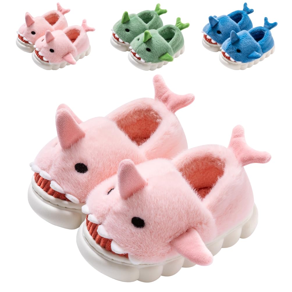 Chaussons Enfant En Peluche - Design Animal Mignon, Antidérapants, Talon Fermé (pour Fille Et Garçon)