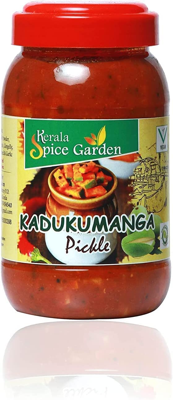 QURA Spice Garden Kadukumanga Pickle | Pepinillo de mango cortado | Estilo Kerala | Orgánico | 500 g de pepinillo de mango (500 g)