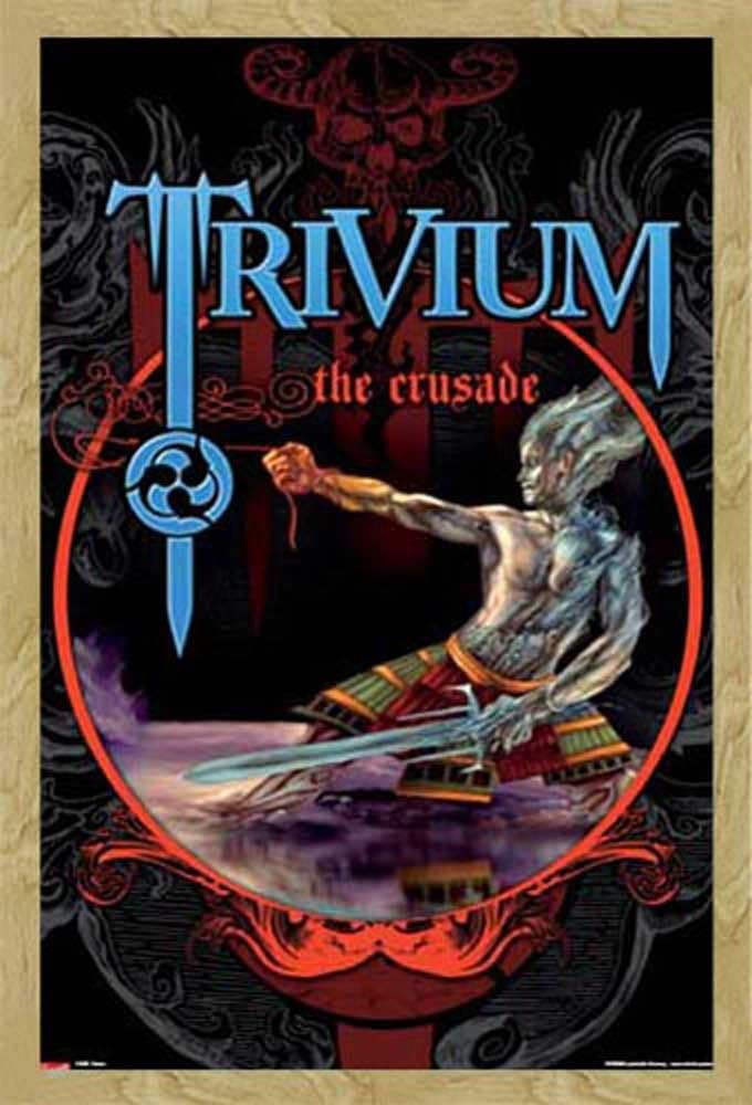 Trivium - The Crusade - Musikposter Heavy Metal Hard Rock Trivium Matt heafy - Grösse 61x91,5 cm + Wechselrahmen, Shinsuke® Maxi MDF Buche, Acryl-Scheibe