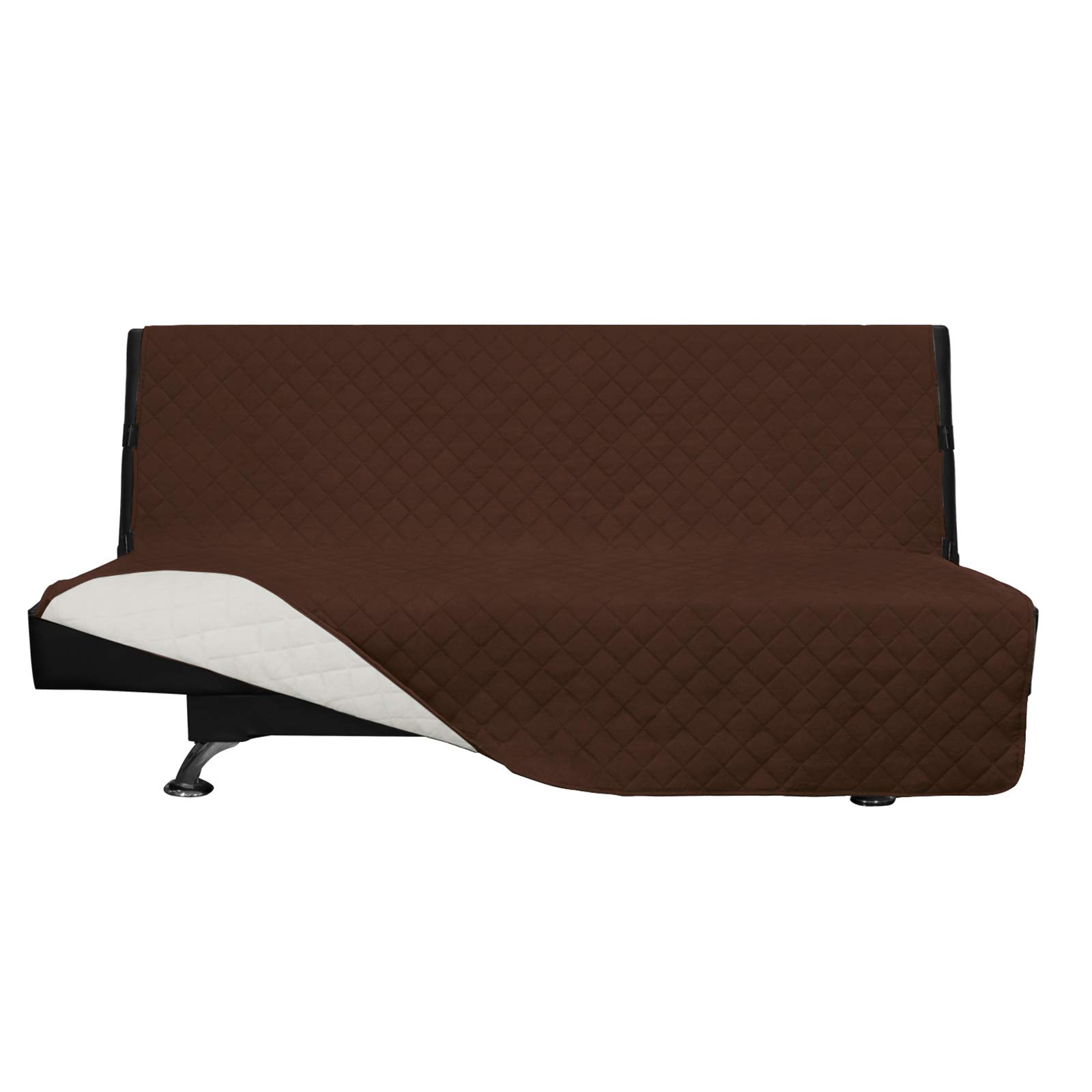 Easy-Going Reversible Couch Cover, Large Futon Sofa, Coffee/Ivory