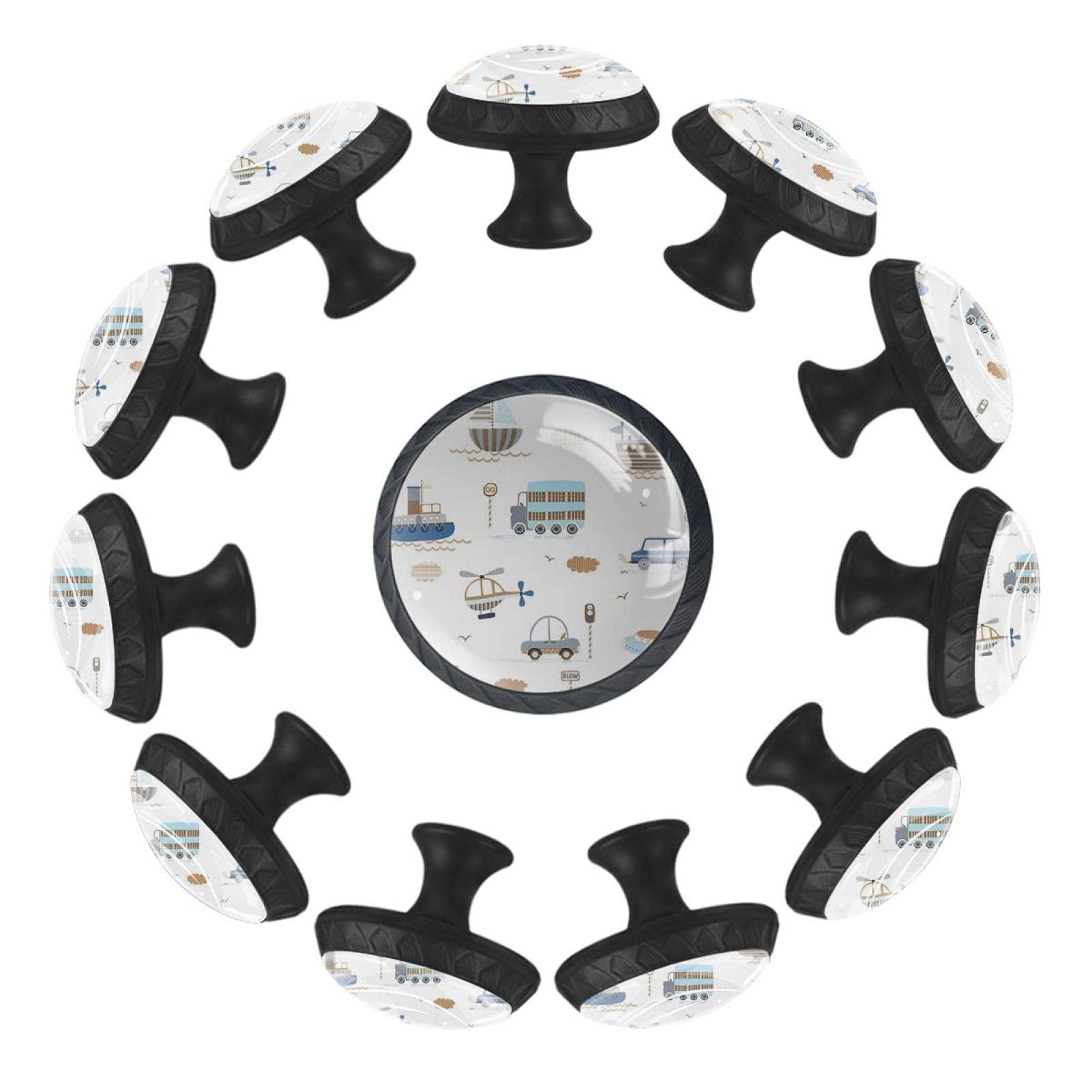 Boutons de tiroir voiliers et camions lot de 12 pour commode de crèche