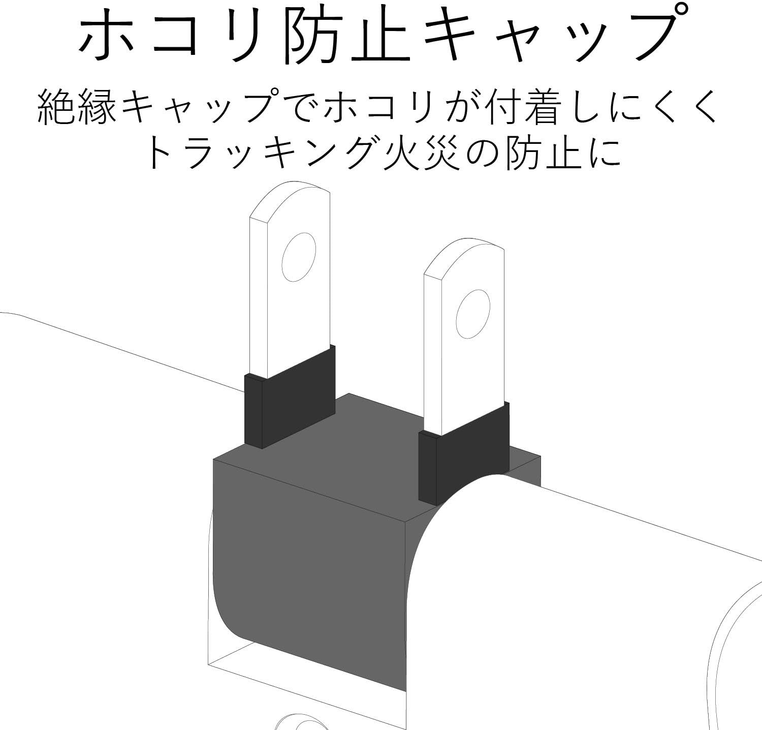 ELECOM Corner Power Strip tap with Thunder Guard 3outlet [White] T-KTR04WH (Japan Import)