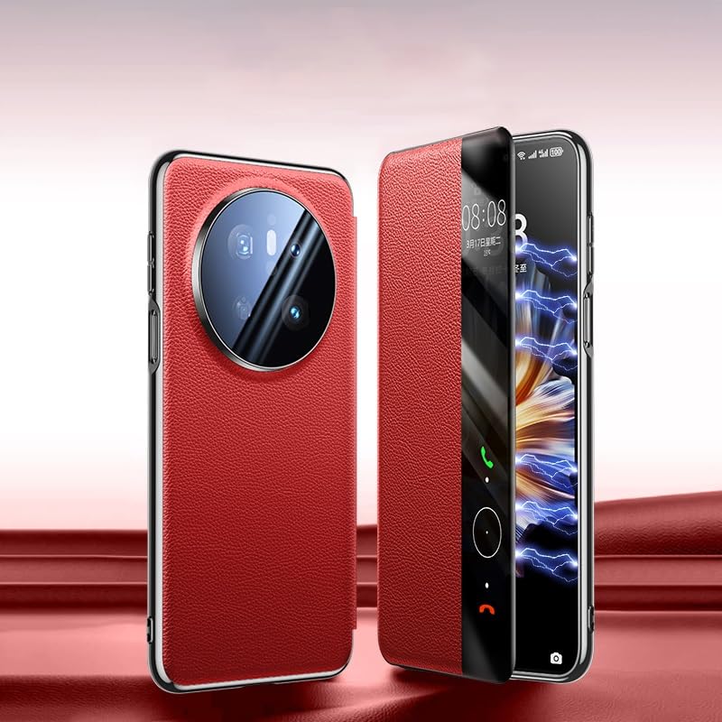 Étui Huawei Mate 70 coque avec fenêtre intelligente transparente protection antichoc rabat miroir