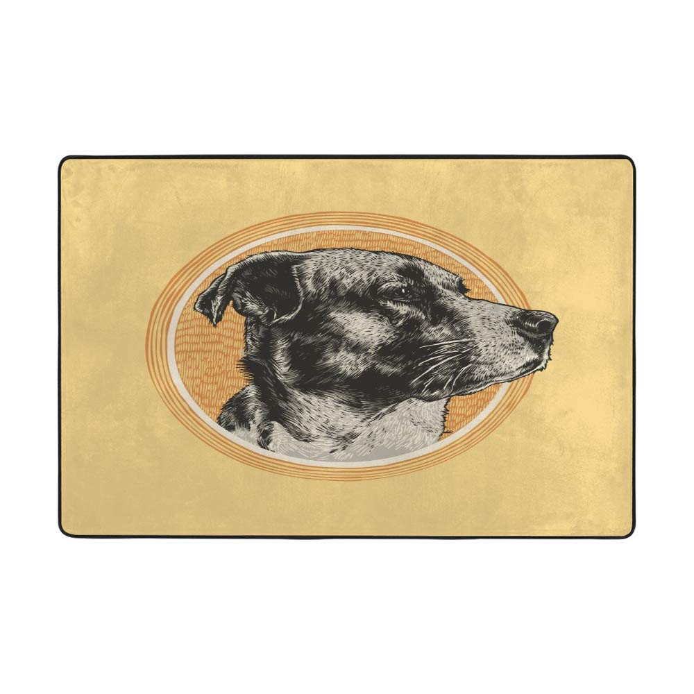 Grand tapis salon tête de chien doux CHEHONG pour chambre moderne
