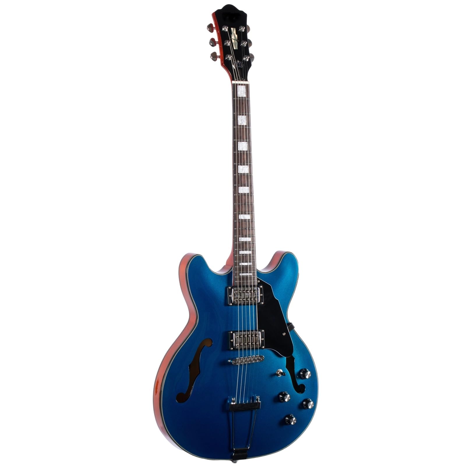 Standard Gitara Elektryczna Gitara Elektryczna Praworęczna Pełnowymiarowa Pół Pusta 6 Strunowa Metalowa