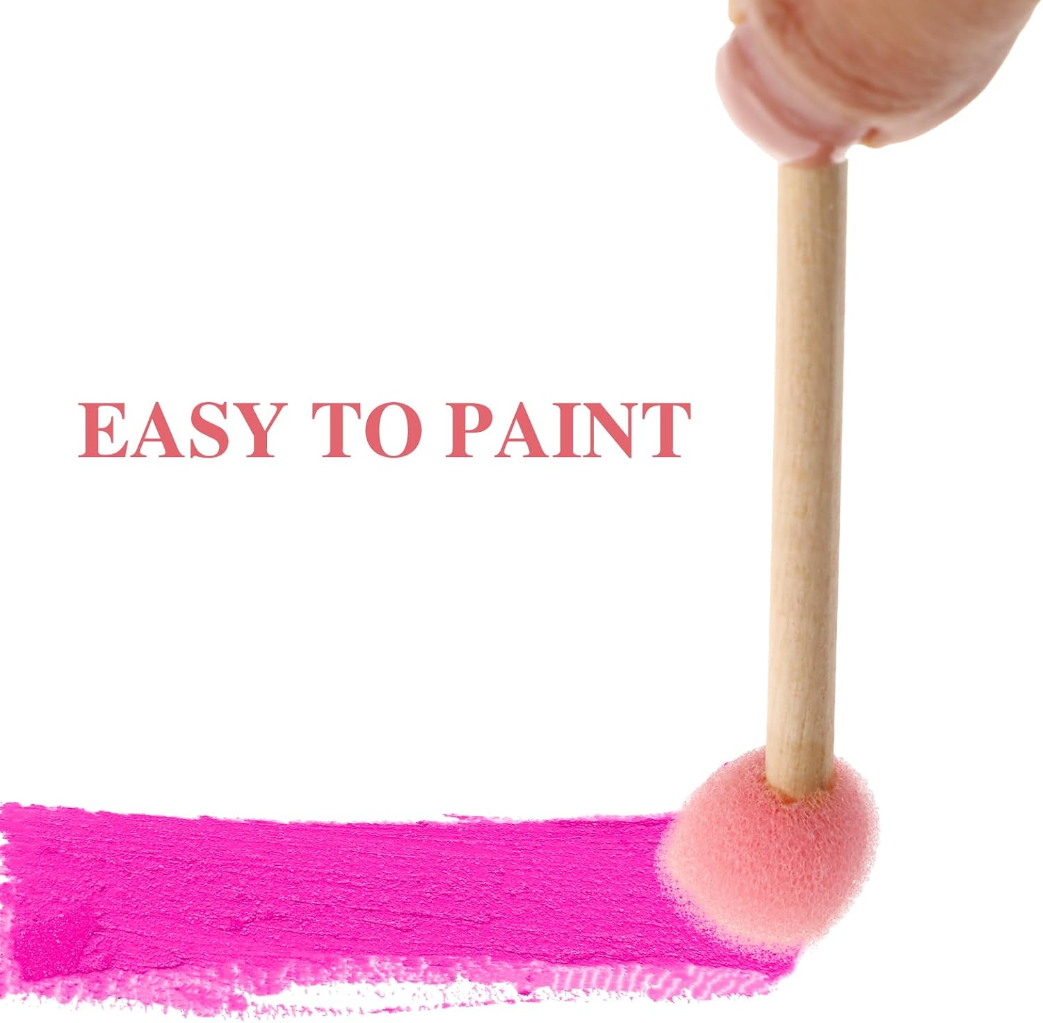 40 Pack Round Sponge Foam Brush 0.6'' Paint Sponge Brush Wooden Handle Foam Brush Foam Paint Brushes for Painting Crafts(0.6 Inch)