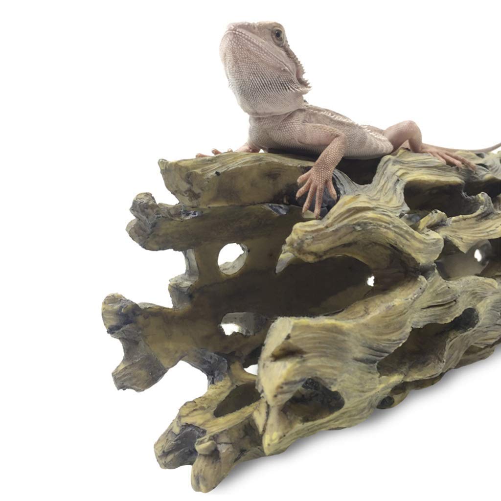 Escondite de reptiles con agujero para árbol, caja de cueva para reptiles, decoración de esquina de hábitat, escondites de tortugas, lagartos y serpientes, accesorios para cajas de reptiles, adornos