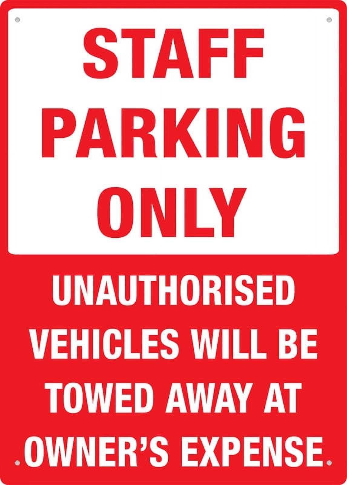 Staff Parking Only for Cafe Home Living Room Bedroom Kitchen Garden Garage Cafe Bar Pub Tin Sign 8x12 Inch