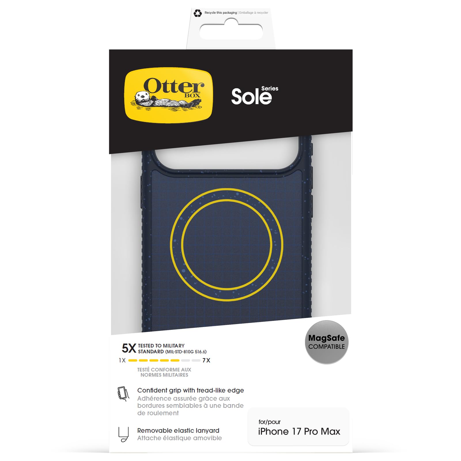 Otterbox Sole Series MagSafe Funda para iPhone 17 Pro MAX, Resistente a Golpes y caídas, Funda Protectora Fina, Testada 5X con los estándares Militares anticaídas, Azul