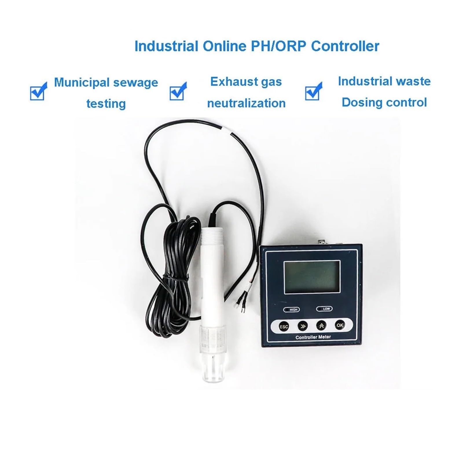 kits de prueba de suelo, Medidor de pH, contdor en línea con RS485, Ralay Out, precio más bajo, medidor y EC hidropónico automático(Silver 2PCS)