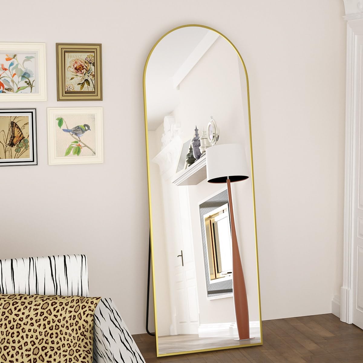 BEAUTYPEAK Arched Mirror Full Length, 58"x18" Full Body Mirror Standing