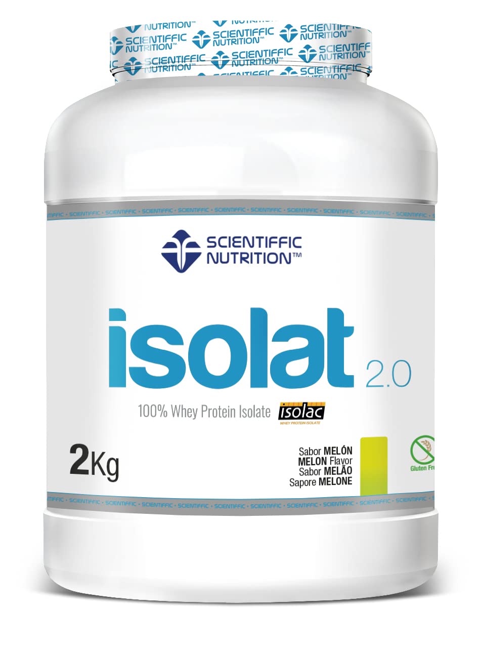 Scientiffic Nutrition - Isolat 2.0, Whey Protein, Suplemento de Proteina Aislada ISO con Lactasa, Proteina de Suero de Leche en Polvo - 2Kg, Melón.