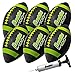 Franklin Sports Junior Footballs - Grip-Rite 100 - Kids Junior Size Rubber Footballs - Youth Footballs - 6 Pack of Footballs with Pump - Black/Optic
