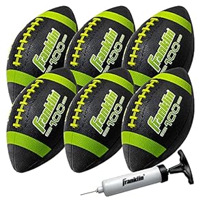 Franklin Sports Kids Junior Football – Grip-Rite 100 Youth Junior Size Rubber Footballs – Peewee Kids Durable Outdoor Rubber Footballs – Single Footballs + 6 Football Bulk Packs Available