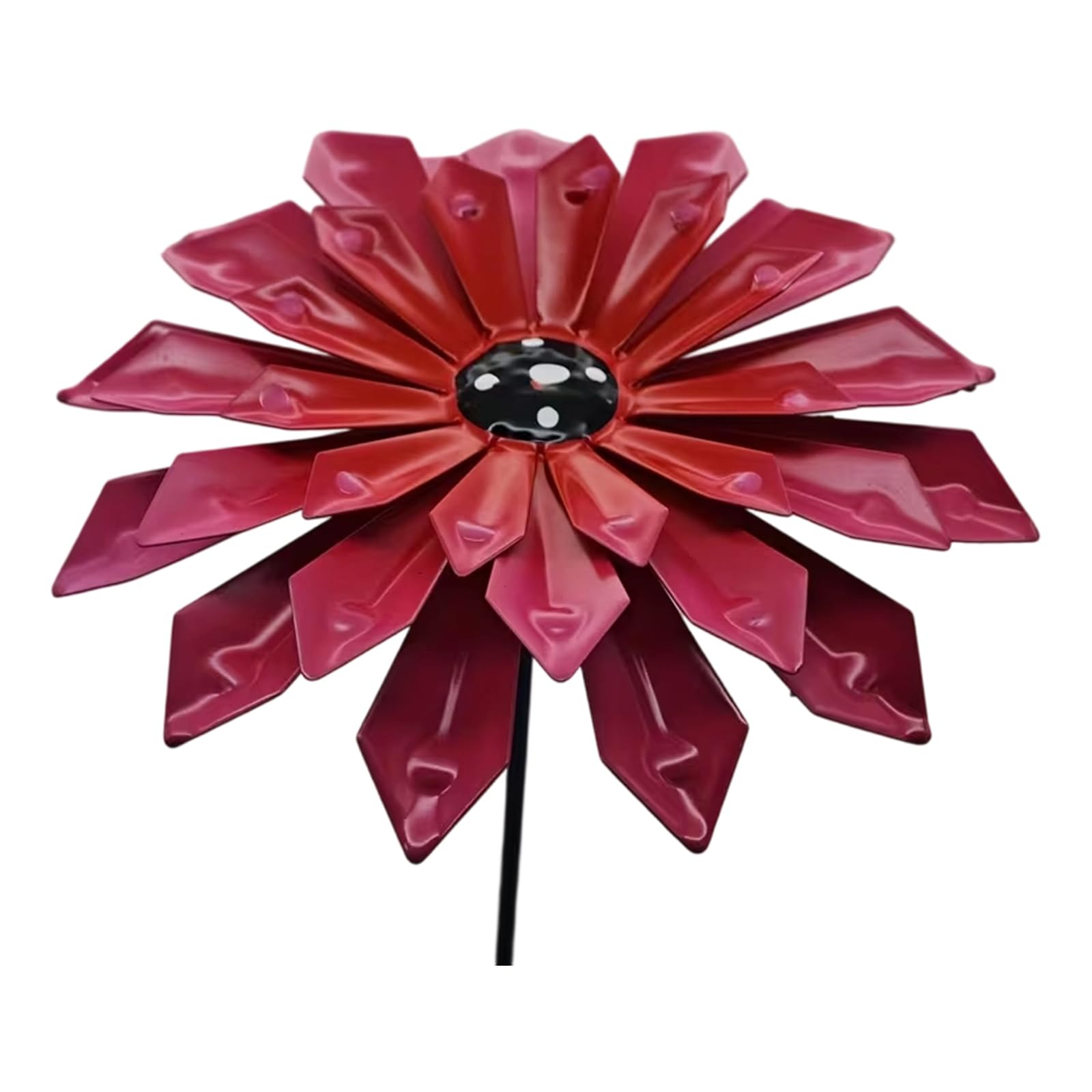 Decorative Garden Stake with Zinnia Flower Design Weatherproof Yard Art Sculpture for Outdoor Garden Decor