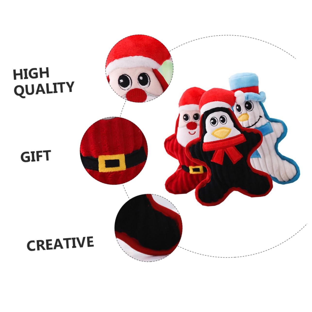 minkissy 6 Piezas de Juguete para Perros y Mascotas, Juguete Interactivo para Perros, Juguete de Peluche masticable para, Juguetes chirriantes de Navidad, Juguetes molares para,