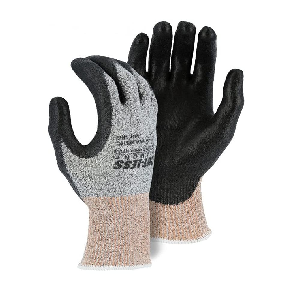 Majestic Cut-Less with Dyneema Seamless Knit Cut Resistant Durable Gloves, Polyurethane Palm Coating, Cutting Gloves for Work, Wood Carving, Mechanical, Industrial Works, X Large, 1 Pair