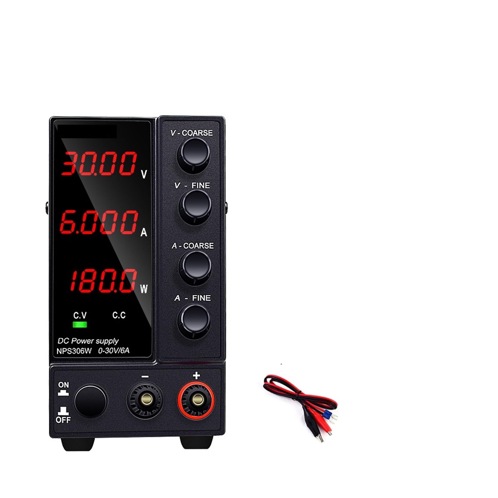 Regulowany zasilacz laboratoryjny DC, 30 V 10 A Regulator napięcia LED Cyfrowy laboratoryjny stabilizator Przełączanie zasilania DC 60 V 5 A 4-cyfrowy wyświetlacz LED Nadaje się do laboratoriów, zakła