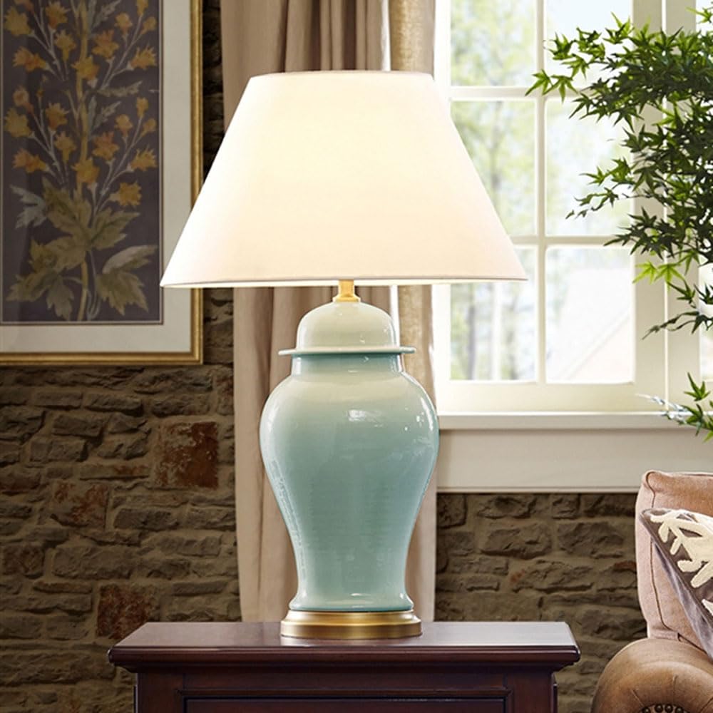 asdchZen 21.2"/24.4"/26.3"/31.5" Modern Ceramic Table Lamp For Living Room Desk Lamps For Bedroom Farmhouse Bedside Nightstand Bedside Lamp End Table Lamps-B-40 * 67Cm,A-40 * 80CM