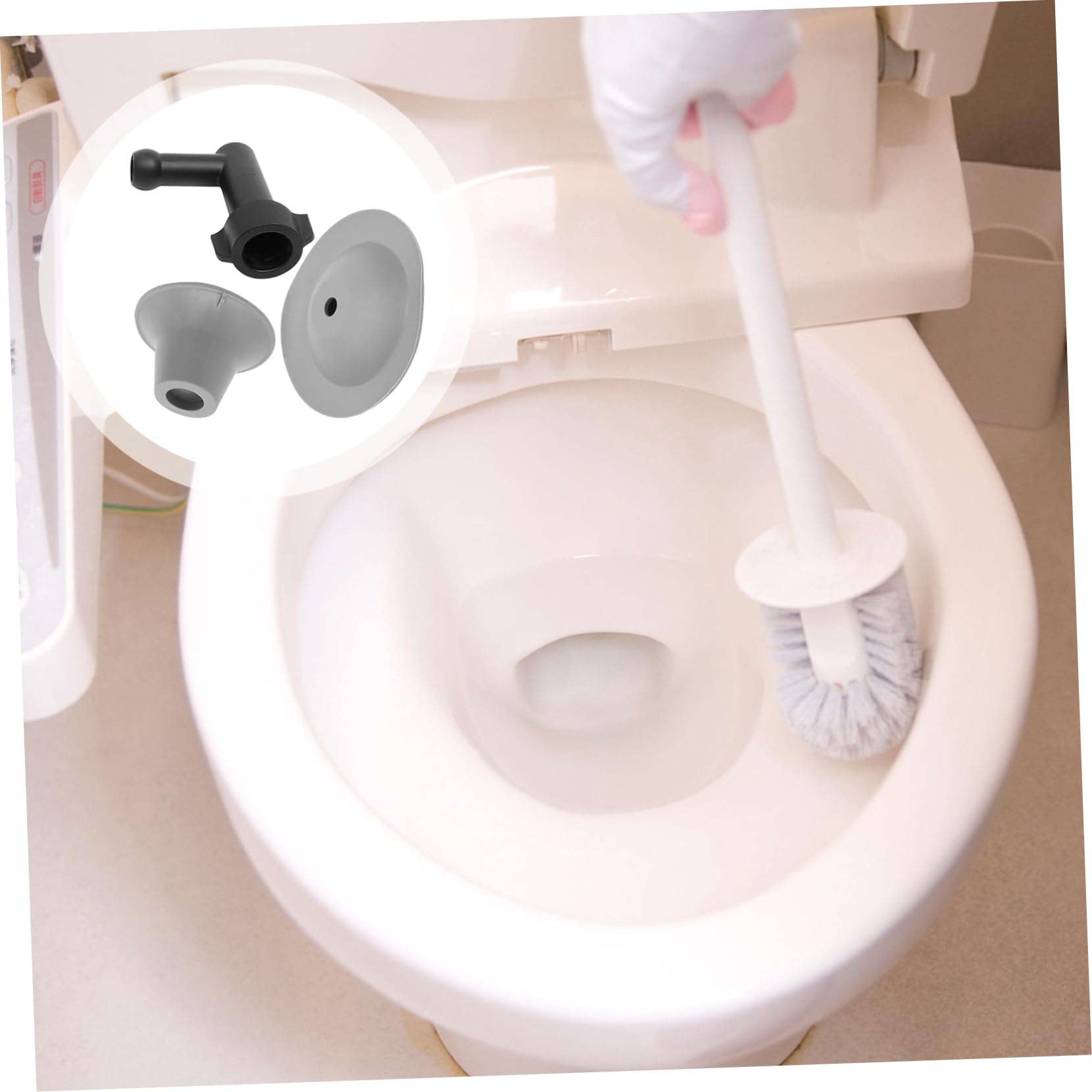 Déboucheur de Toilettes en Plastique Blanc pour Nettoyage et Désobstruction