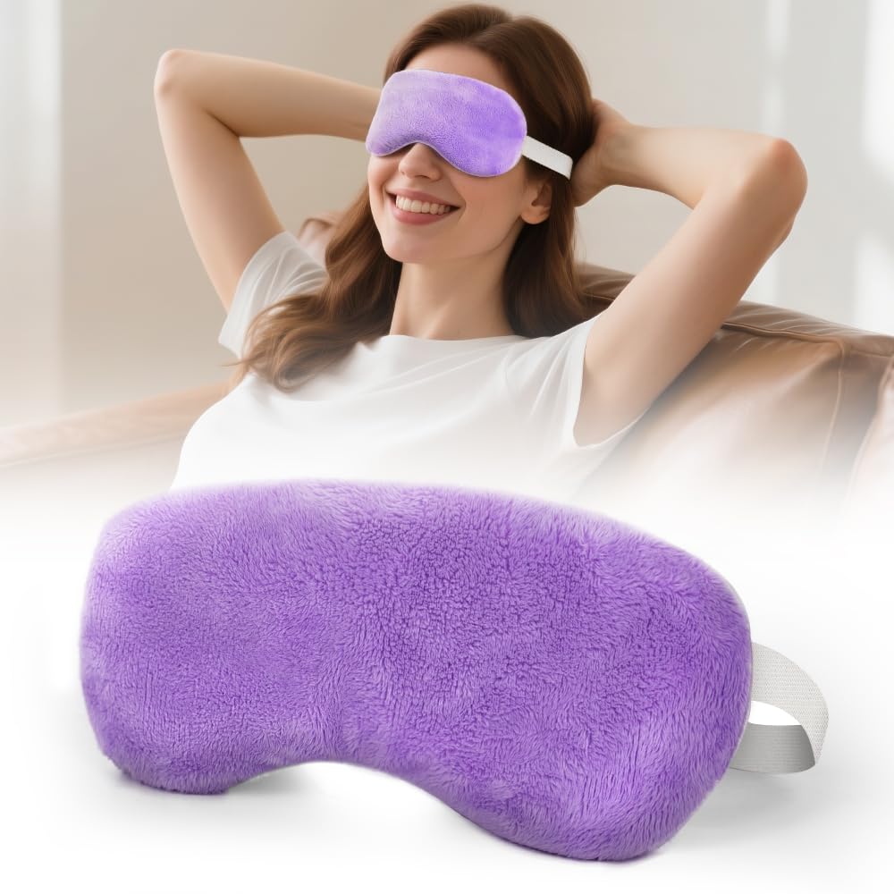 Photo 1 of Heated Eye Mask for Dry Eyes, Steam Warm Compress for Stye Eye Treatment, Relieve, Hot Compress, Moist Heat Mask for Blepharitis (Purple)