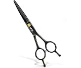ULG Professional Hair Cutting Scissors 16.5 cm Razor Edge Shears Ultra Sharp Japanese Stainless Steel Symmetrical Scissors for Women, Men, Kids, Gloss Paint Finish, Black