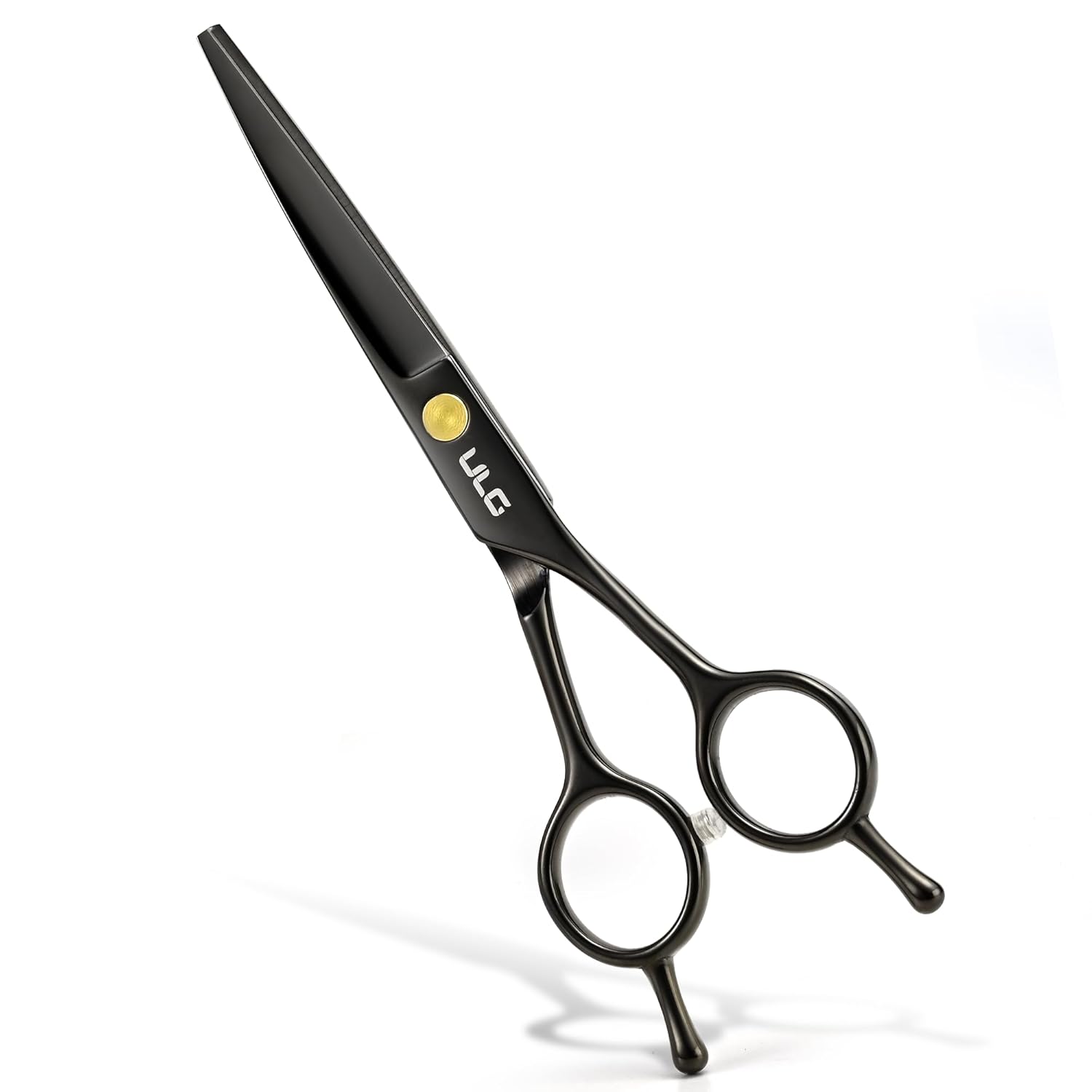 ULG Professional 6.5 Inch Hair Cutting Scissors - Ultra Sharp Japanese Stainless Steel Barber Shears, Ambidextrous Salon Scissors for Men, Women, Kids, Black Gloss Finish