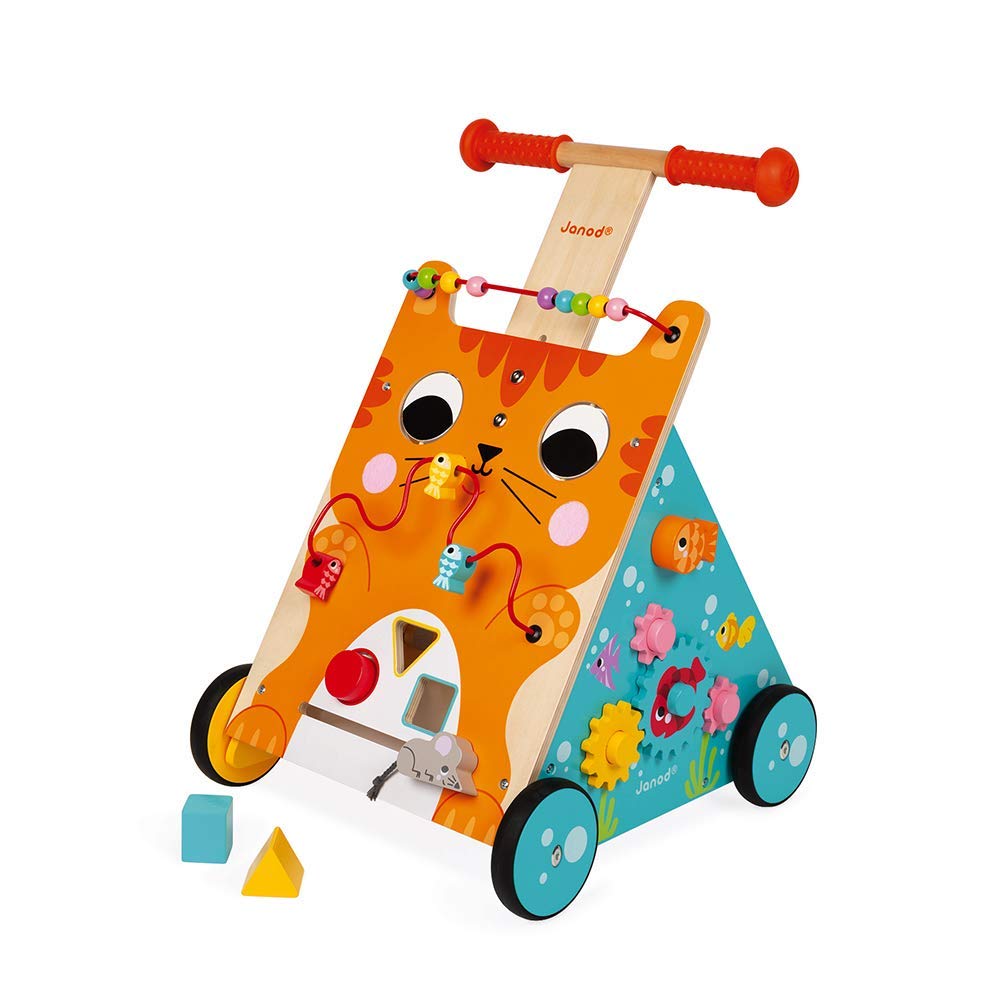 Wooden Activity Baby Walker Cat - 21.1" Tall - Ages 12 Months+ - J08005 One Color
