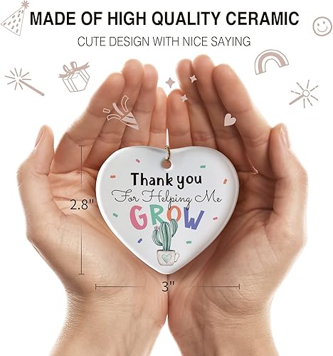 Miniatura 2 de YZEXEZY Regalos de agradecimiento, adorno de Navidad con texto en inglés Thank You for Helping Me Grow, para mamá mentora, papá, regalos de