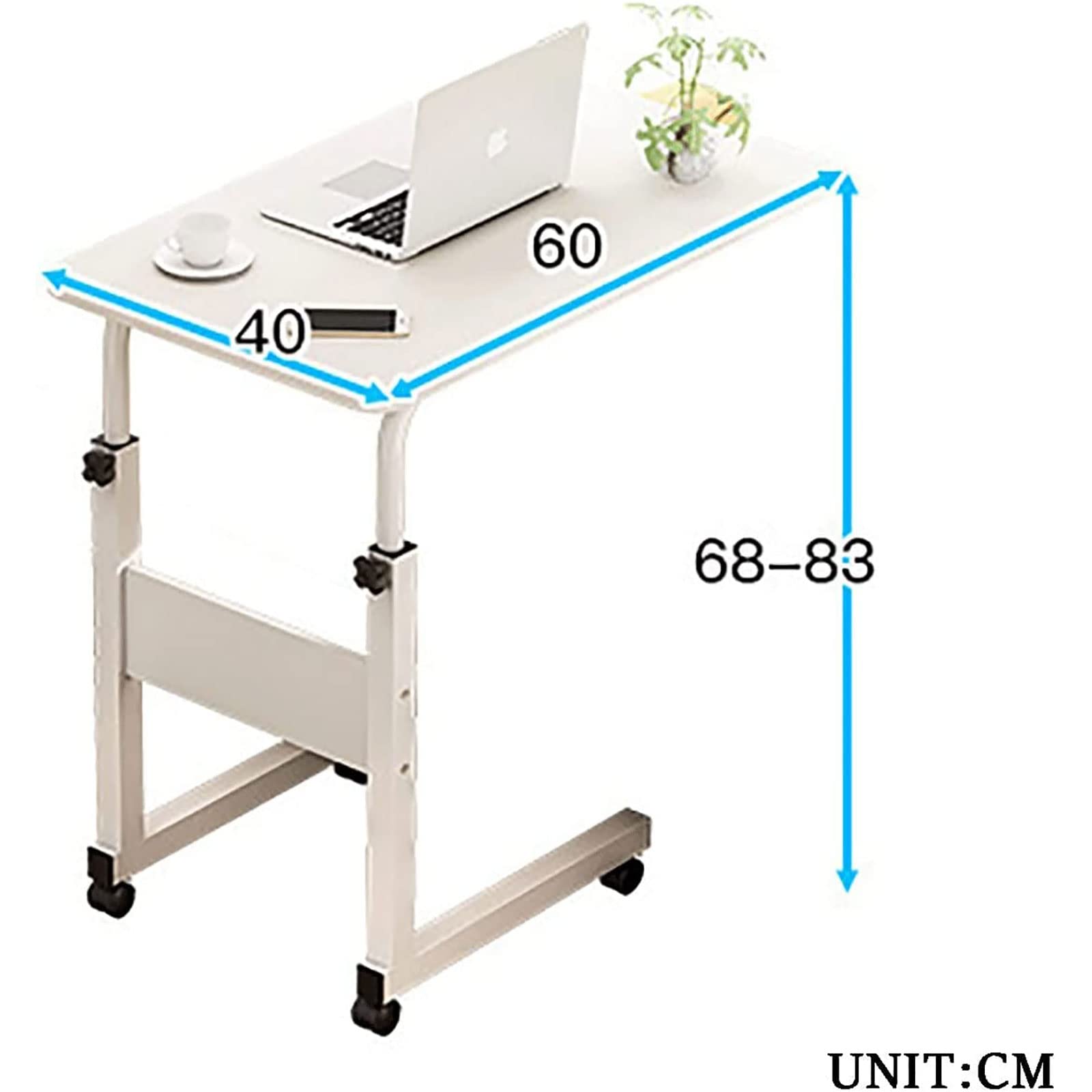 Mesas auxiliares médicas, Mesa para Silla y Cama de Altura Ajustable, Escritorio para computadora portátil con Ruedas, Escritorio móvil, Mesa con Bandeja para Personas Mayores, Uso para comi
