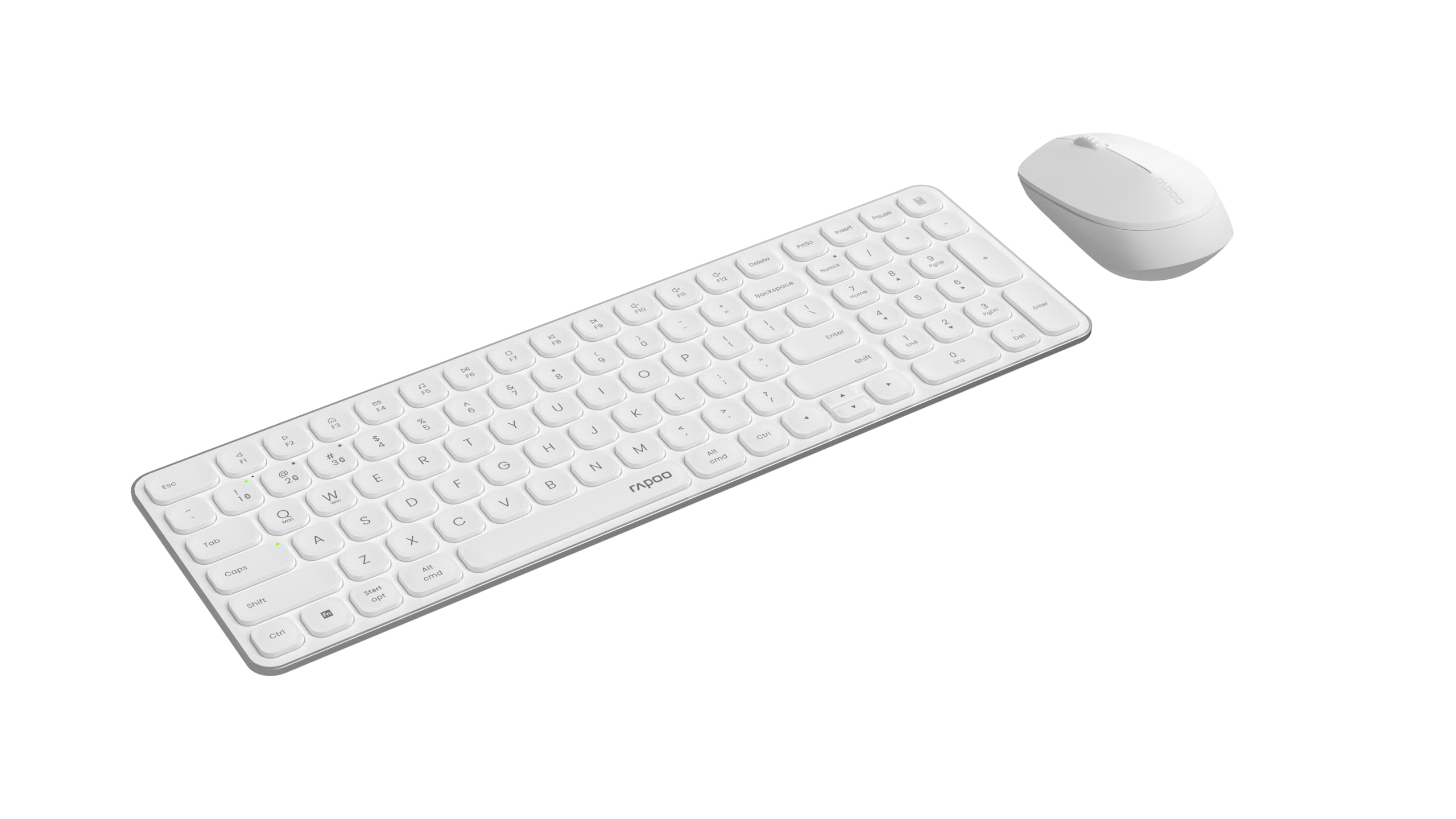 Rapoo I bezprzewodowa klawiatura i mysz (9310M, Ultraslim, Bluethooth, 2,4 GHz, baterie) biały