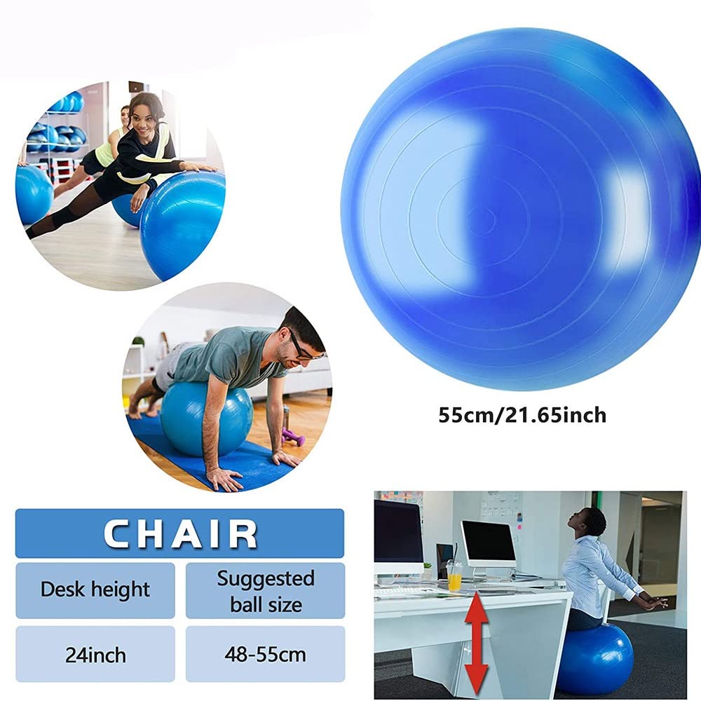 Bolas de Yoga Deportivas, Gimnasio fitball, Ejercicio Entrenamiento de Pilates, Balance de Equilibrio Fitness para el Culturismo (Color : Purple 95cm)
