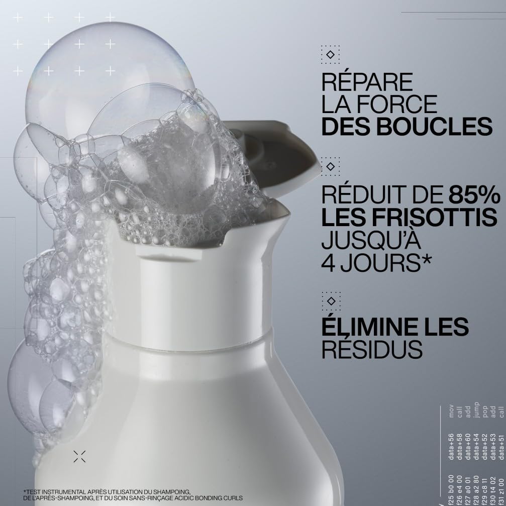 REDKEN - Shampoing Cheveux Bouclés Acidic Bonding Curls - Répare, Restaure & Sublime les Boucles - Acide Citrique, Glycine & Vitamine B5 - Cheveux Bouclés, Crépus ou Frisés - 300 ml