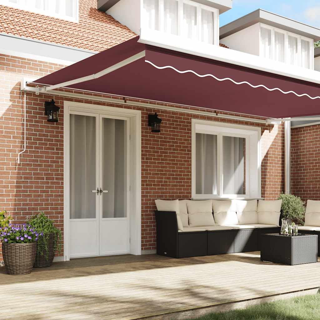 Toldo manual de 500 x 300 cm, con brazo articulado, con manivela de aluminio, para terraza, balcón y jardín, protección solar robusta para exteriores, catering y tiendas
