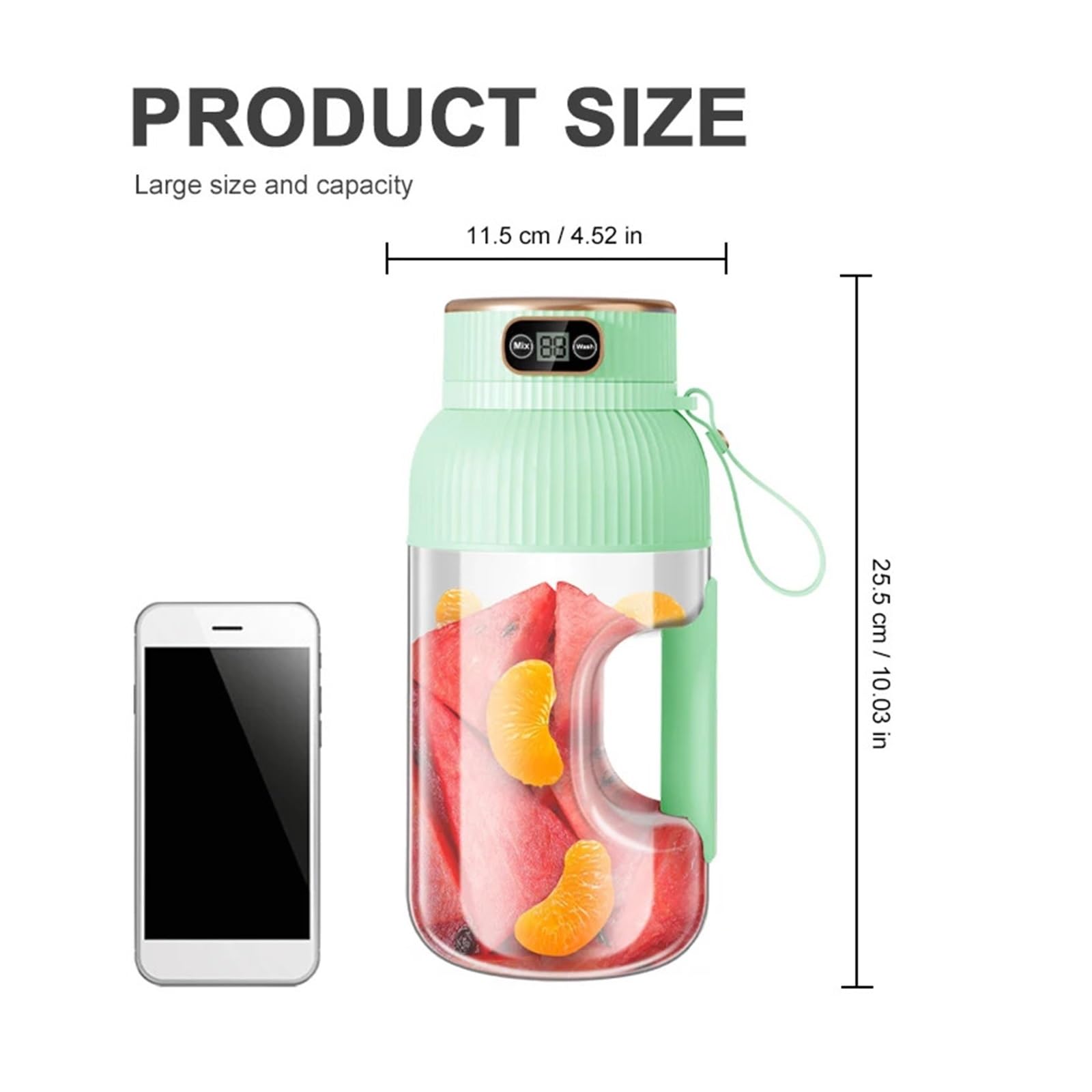 Passend für 1000 ml tragbaren USB-Entsafter – Fruchtentsafter für Smoothies und Zitronen-Orangensaft – ideales Küchenwerkzeug (B)